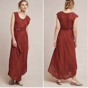 Anthropologie Moulinette Soeurs Gwinevere Rust-colored Maxi Dress US Size 14